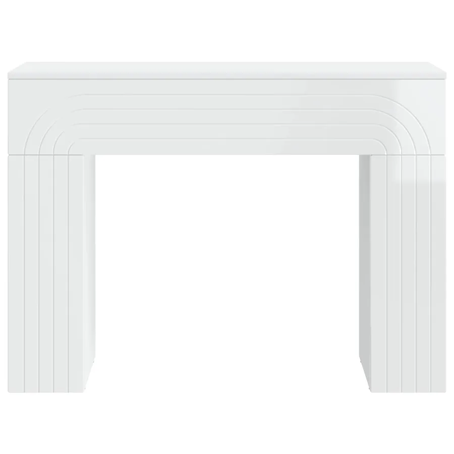 Table basse Blanc brillant 102 x 35 x 75 cm Bois d'ingénierie - 5
