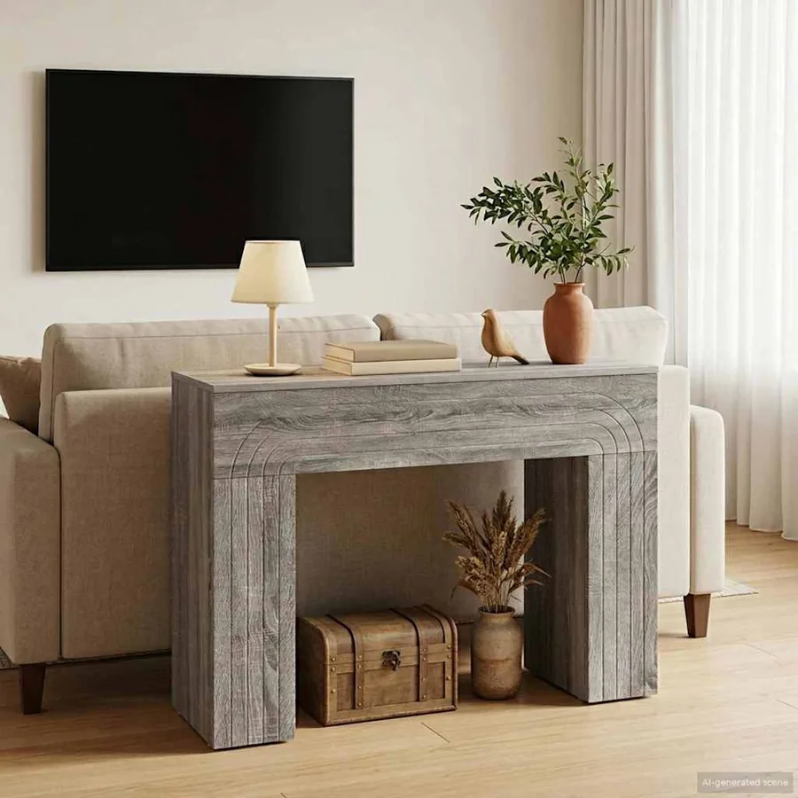 Table basse Sonoma gris 102 x 35 x 75 cm Bois d'ingénierie