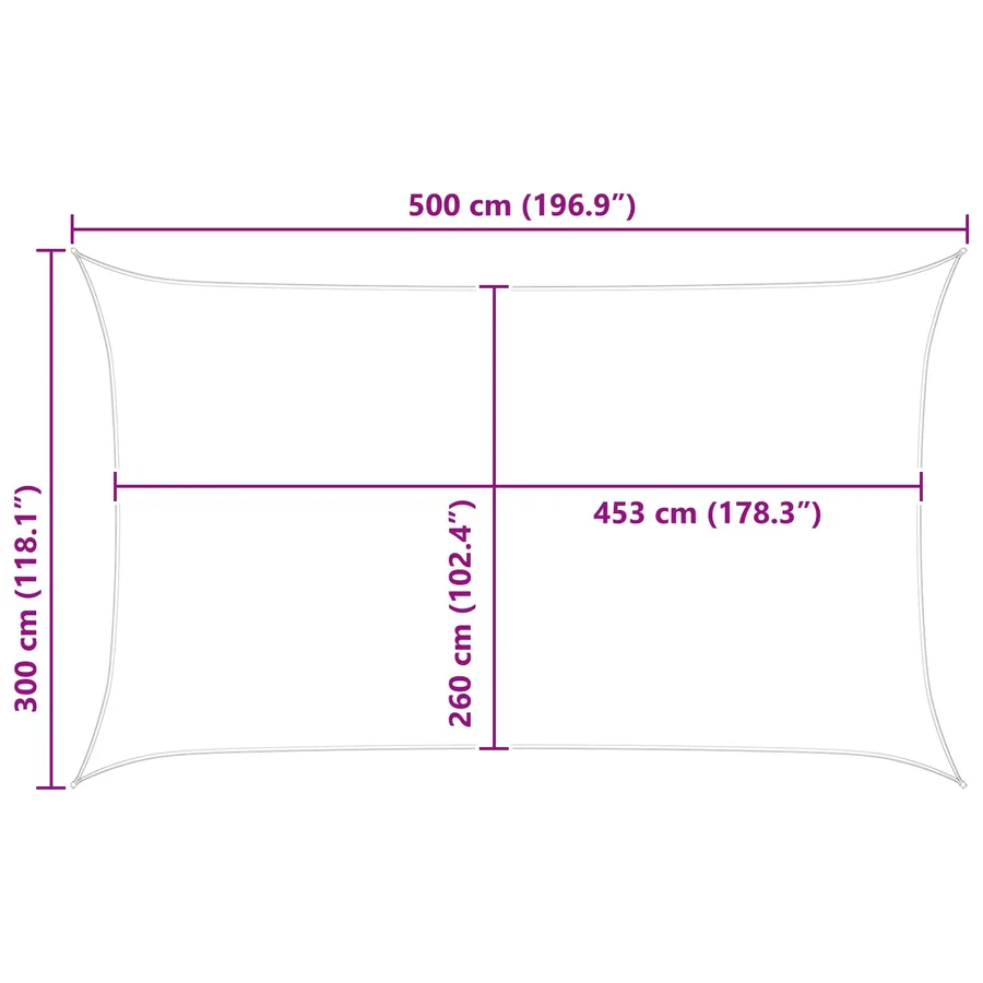 Voile d'ombre Orange et marron 5 x 3 m 100 % polyester Oxford - 8