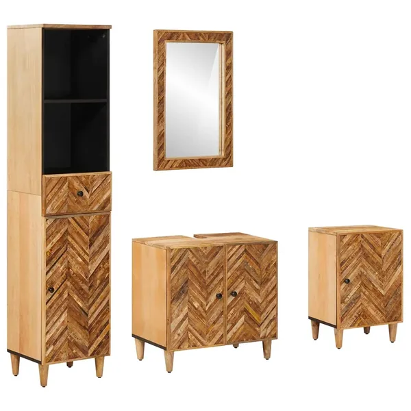 Ensemble de Meubles de Salle de Bain avec tiroir 4 pcs