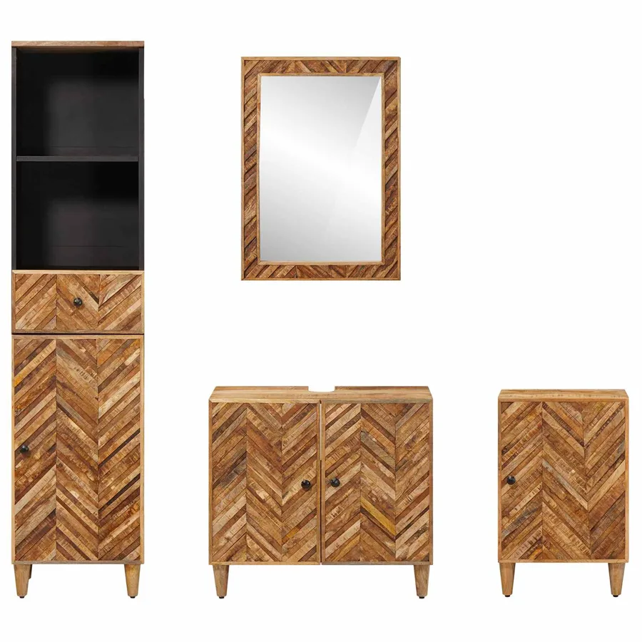 Ensemble de Meubles de Salle de Bain avec tiroir 4 pcs - 7