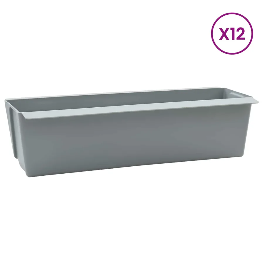Caisses à fleurs pour palettes Euro 12 pcs Gris clair - 3