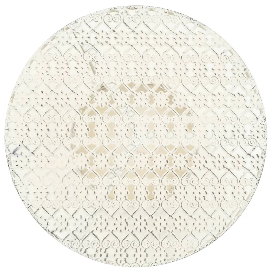 Table de bistro Style vintage Ronde Métal 40x70 cm Blanc - 2