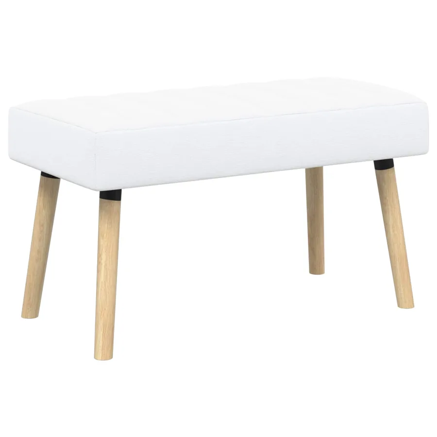 Banc capitonné canal Blanc 80 x 40 x 46 cm Tissu - 2