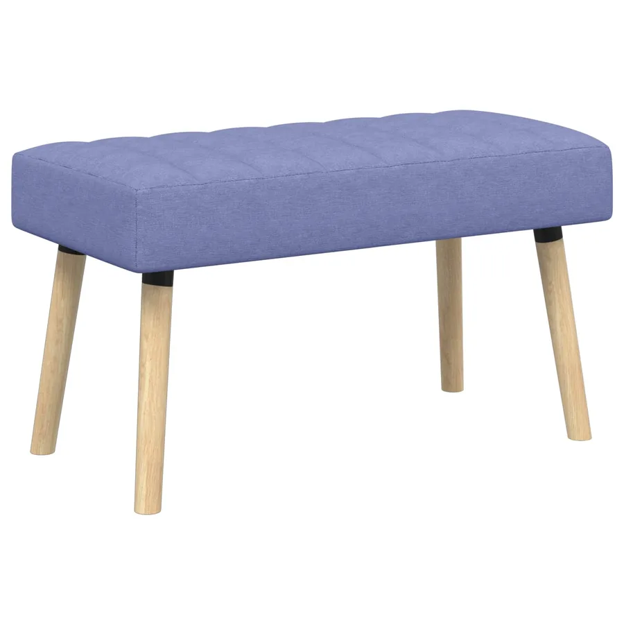 Banc capitonné canal Bleu denim 80 x 40 x 46 cm Tissu - 2