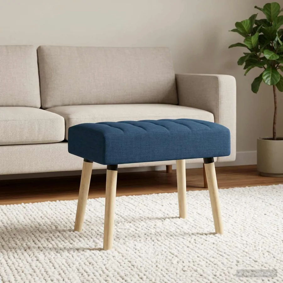 Banc capitonné canal Bleu 60 x 40 x 45 cm Tissu