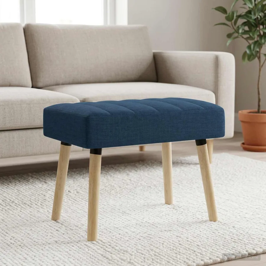 Banc capitonné canal Bleu 60 x 40 x 45 cm Tissu - 4