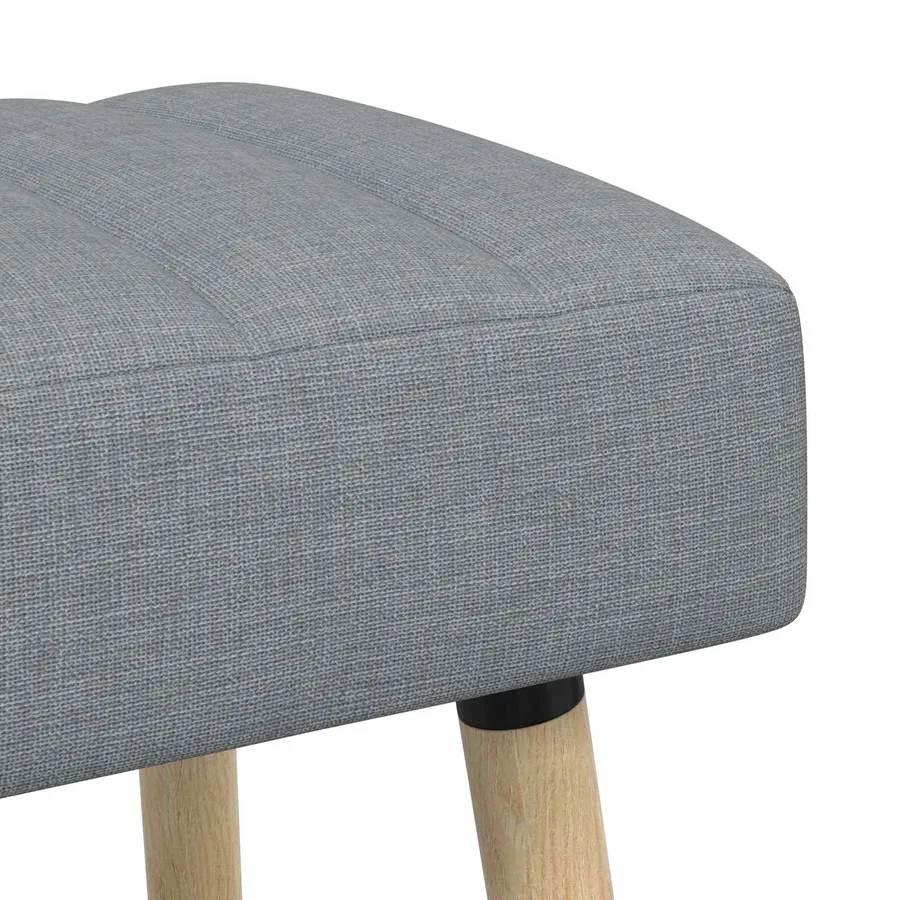 Banc capitonné canal Gris clair 80 x 40 x 46 cm Tissu - 6