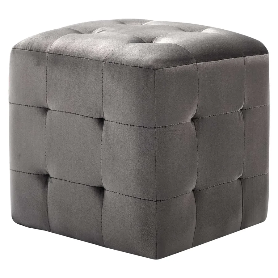 2 pcs Tables de chevet Gris 30x30x30 cm Tissu velours - 2