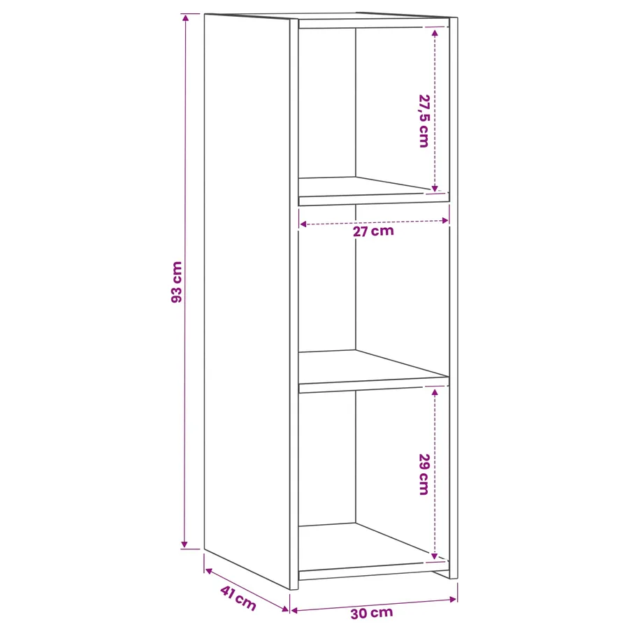Buffet Chêne noir 30 x 41 x 93 cm Bois d'ingénierie - 6
