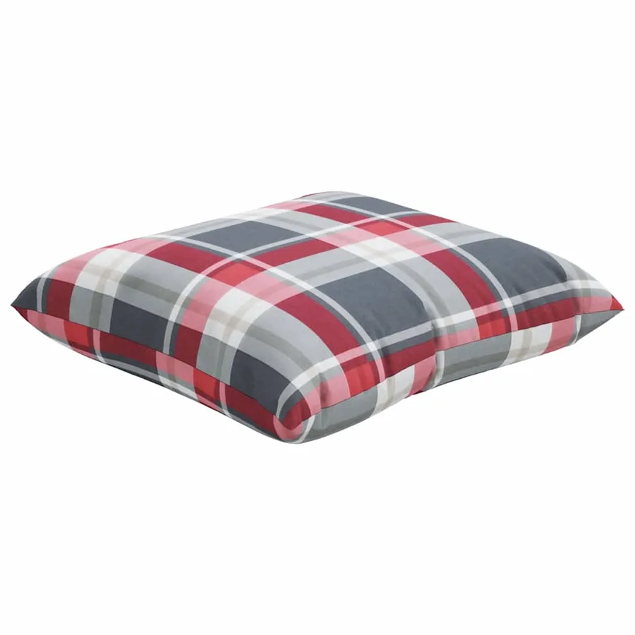 Coussins de canapé 4 pcs motif à carreaux rouges 60 x 60 cm en tissu - 3