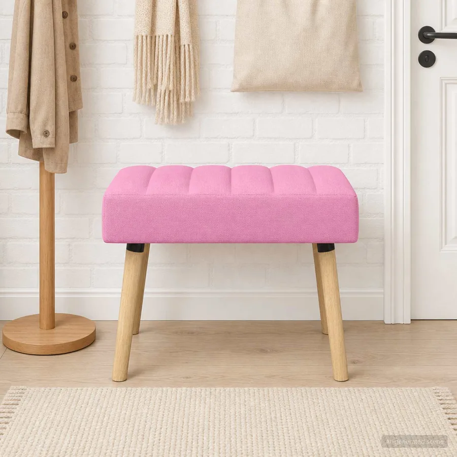 Banc capitonné canal Rose 60 x 40 x 45 cm Tissu - 3