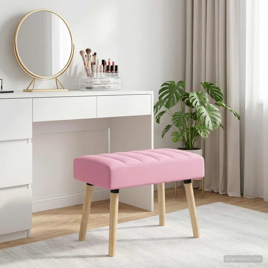 Banc capitonné canal Rose 60 x 40 x 45 cm Tissu - 4