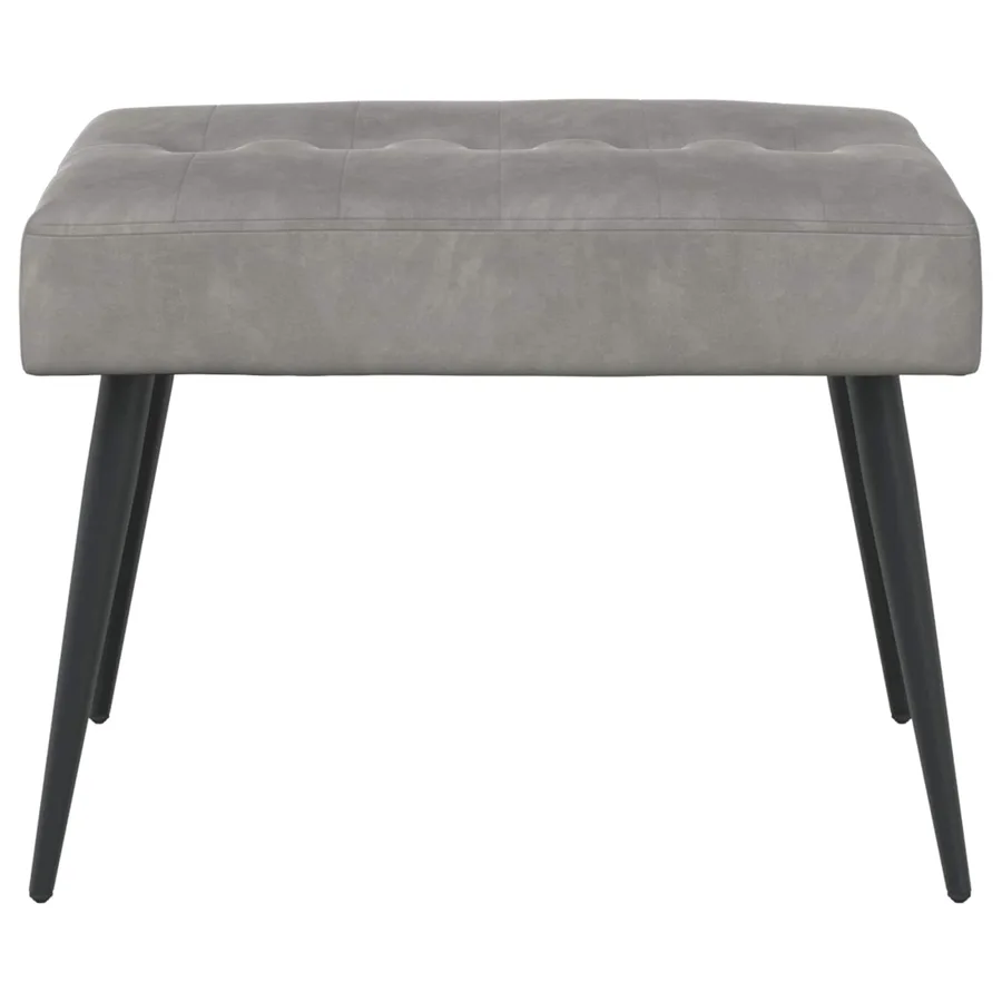 Banc avec capitonnage bouton Gris clair 60 x 40 x 45 cm Velours - 5