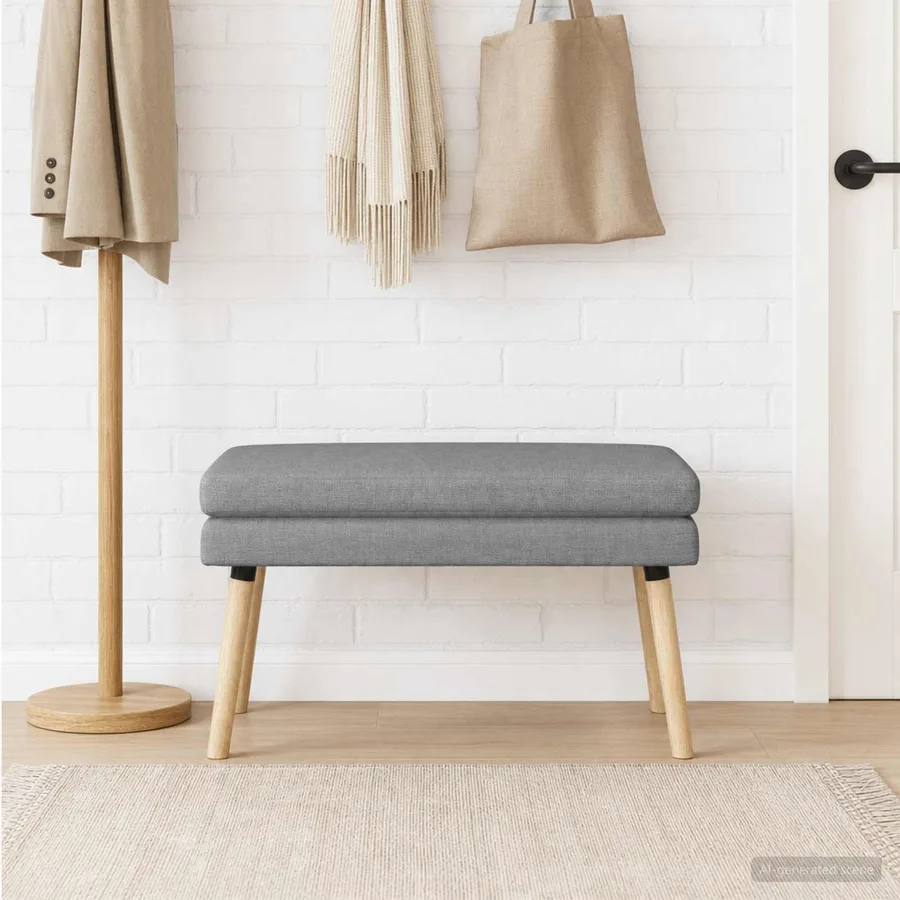 Banc à double couche Gris clair 80 x 40 x 47 cm Tissu - 4