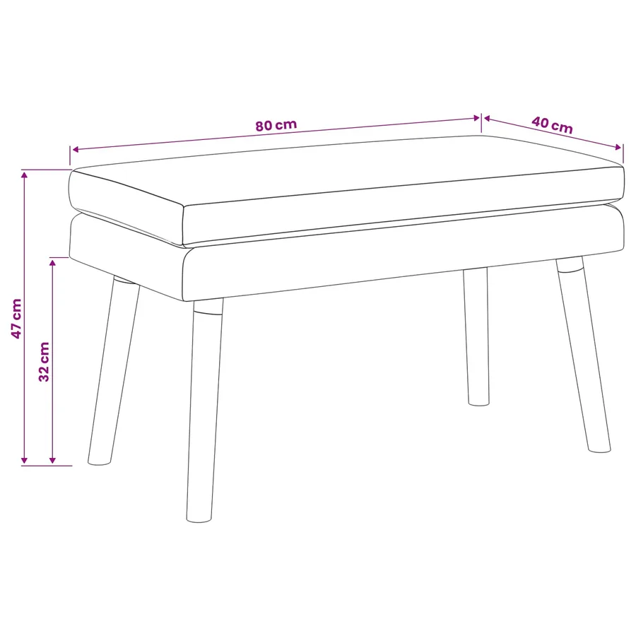 Banc à double couche Gris clair 80 x 40 x 47 cm Tissu - 9