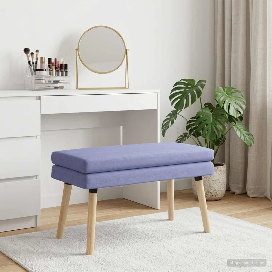 Banc à double couche Bleu denim 80 x 40 x 47 cm Tissu