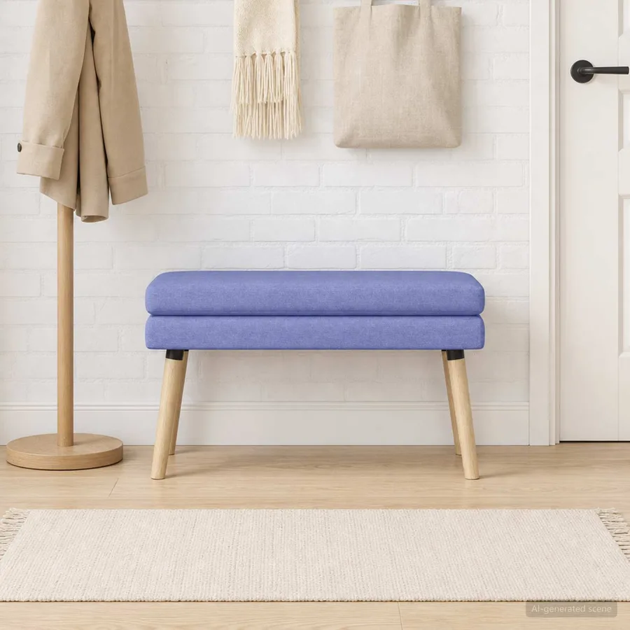 Banc à double couche Bleu denim 80 x 40 x 47 cm Tissu - 3