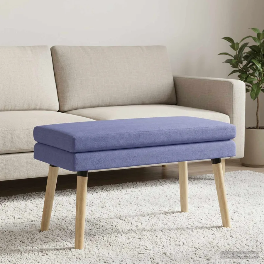 Banc à double couche Bleu denim 80 x 40 x 47 cm Tissu - 4