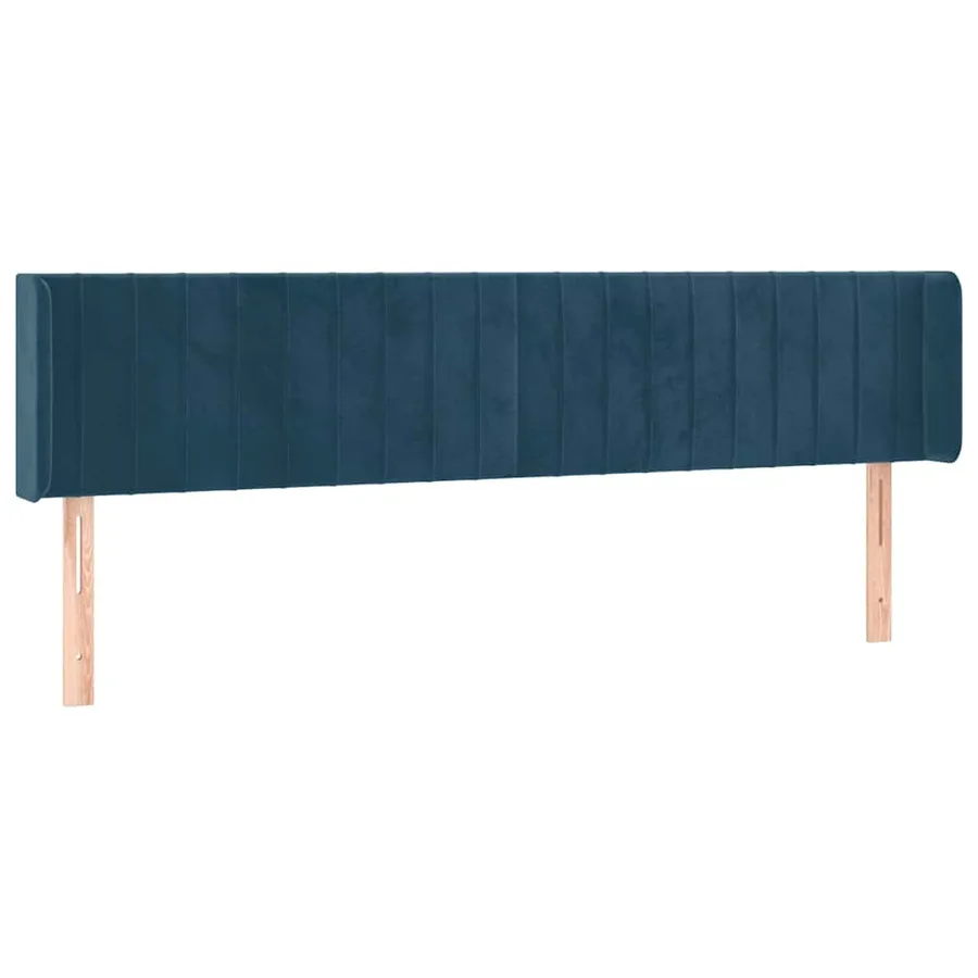 Tête de lit avec oreilles Bleu foncé 203x16x78/88 cm Velours - 2