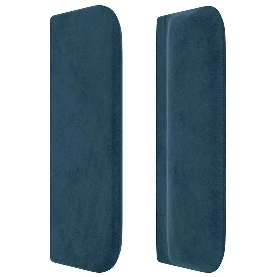 Tête de lit avec oreilles Bleu foncé 203x16x78/88 cm Velours - 4