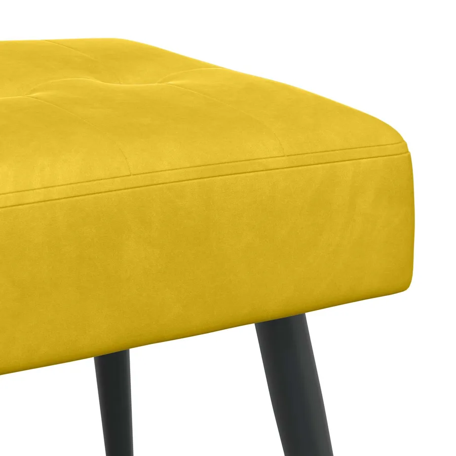 Banc avec capitonnage bouton Jaune 60 x 40 x 45 cm Velours - 6