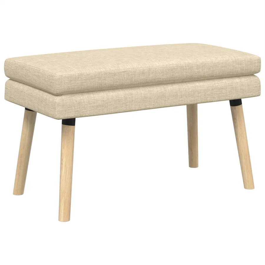 Banc à double couche Crème 80 x 40 x 47 cm Tissu - 2