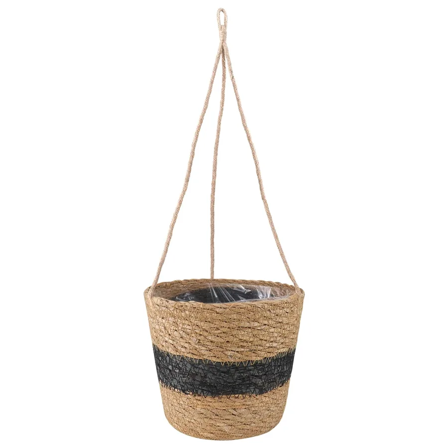 Paniers à plantes en herbe de mer 3 pcs Naturel et noir - 2