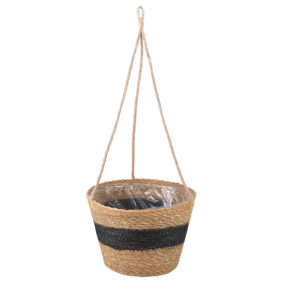 Paniers à plantes en herbe de mer 3 pcs Naturel et noir - 4