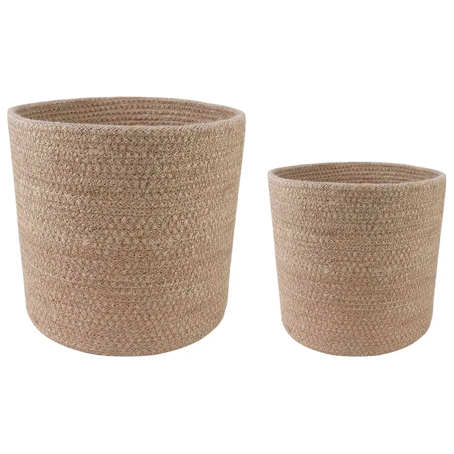 Ensemble de Pots à Plantes 2 pcs Naturel Ø 28 x 28 cm - 2