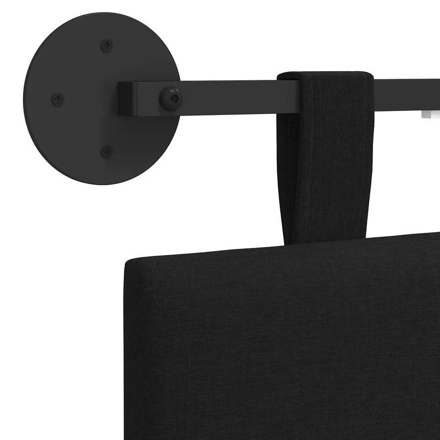 Tête de lit suspendue Avec lumière LED Noir Tissu - 10
