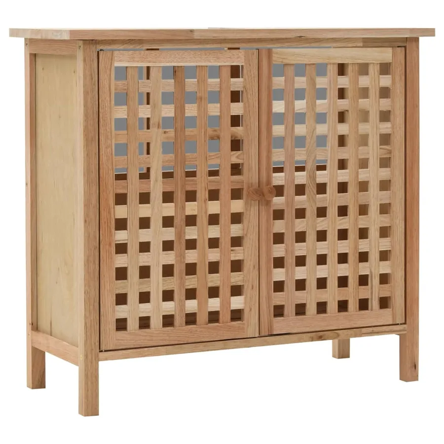 Armoire pour lavabo avec miroir Bois de noyer massif - 2