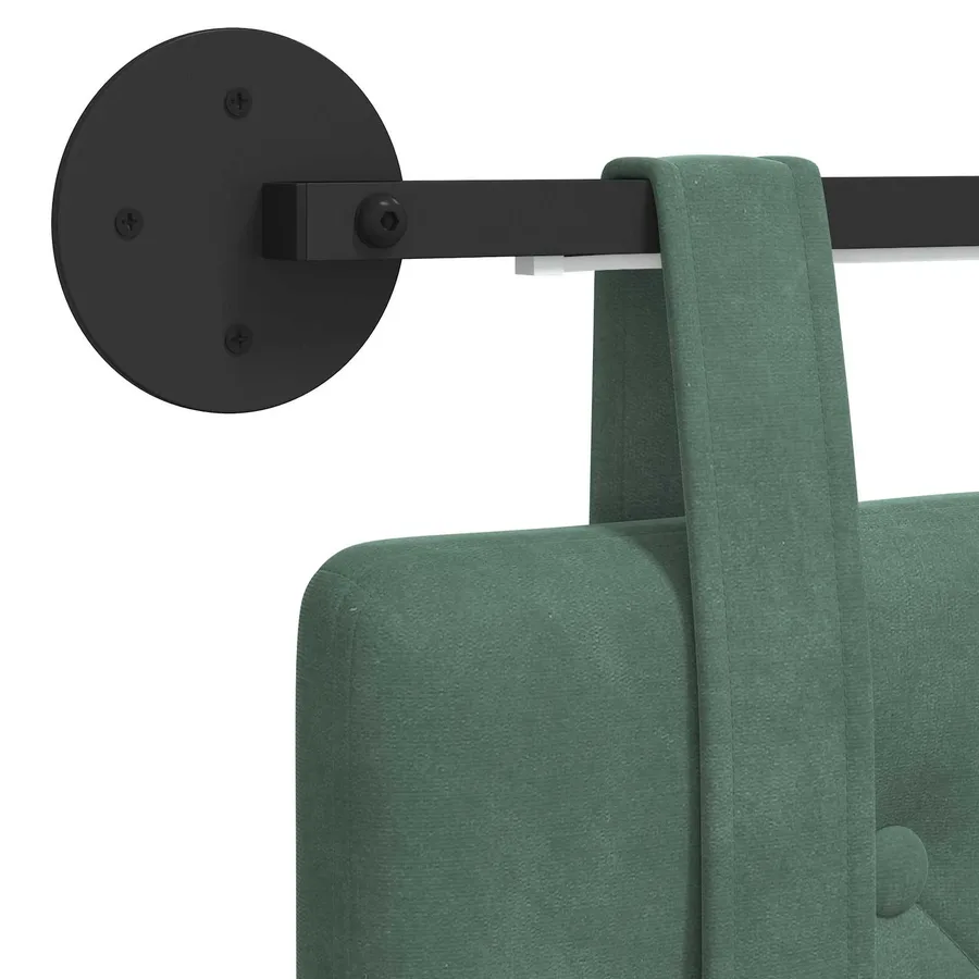 Tête de lit suspendue Avec lumière LED Vert Mer Velours - 8