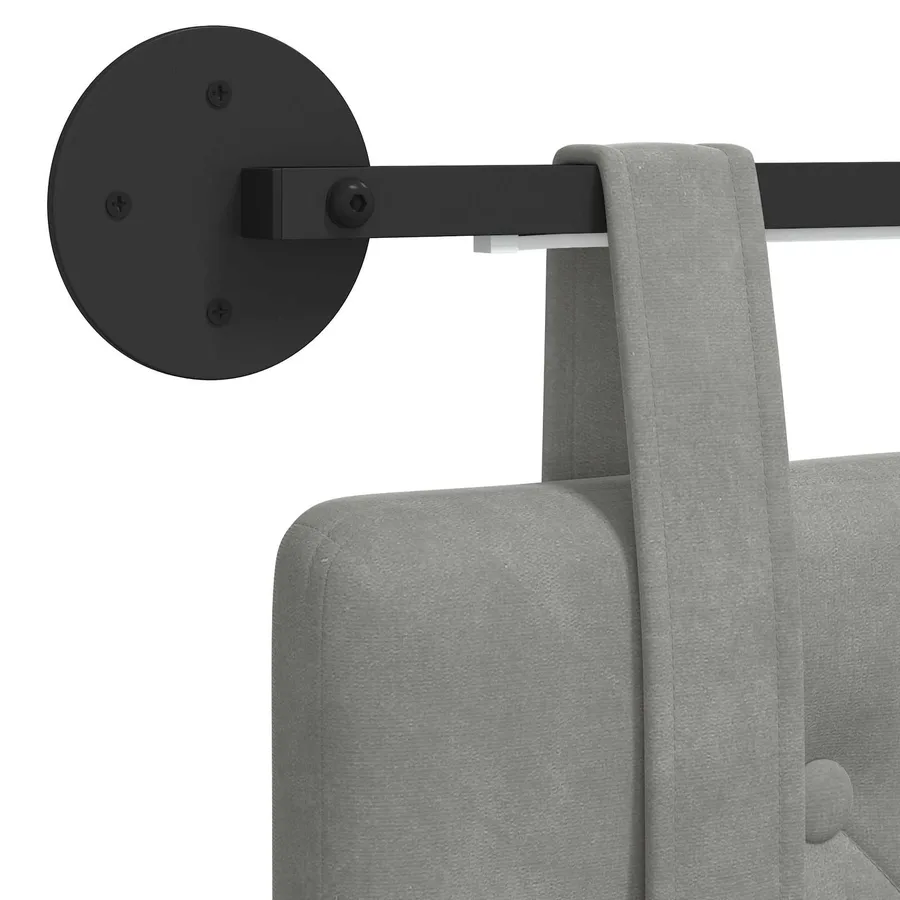 Tête de lit suspendue Avec lumière LED Gris clair Velours - 10
