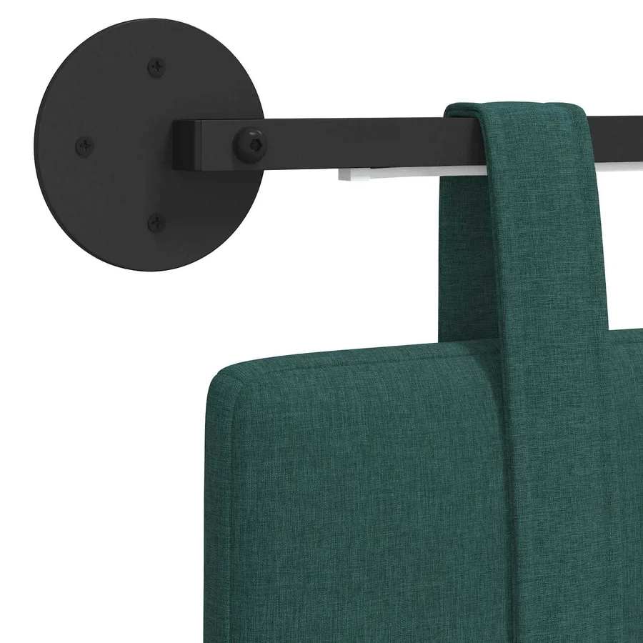 Tête de lit suspendue Avec lumière LED Vert foncé Tissu - 8