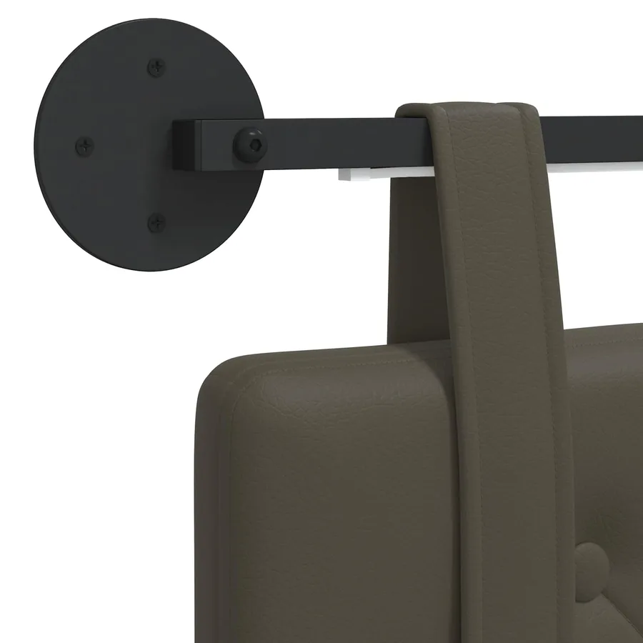 Tête de lit suspendue Avec lumière LED Gris Simili cuir - 8