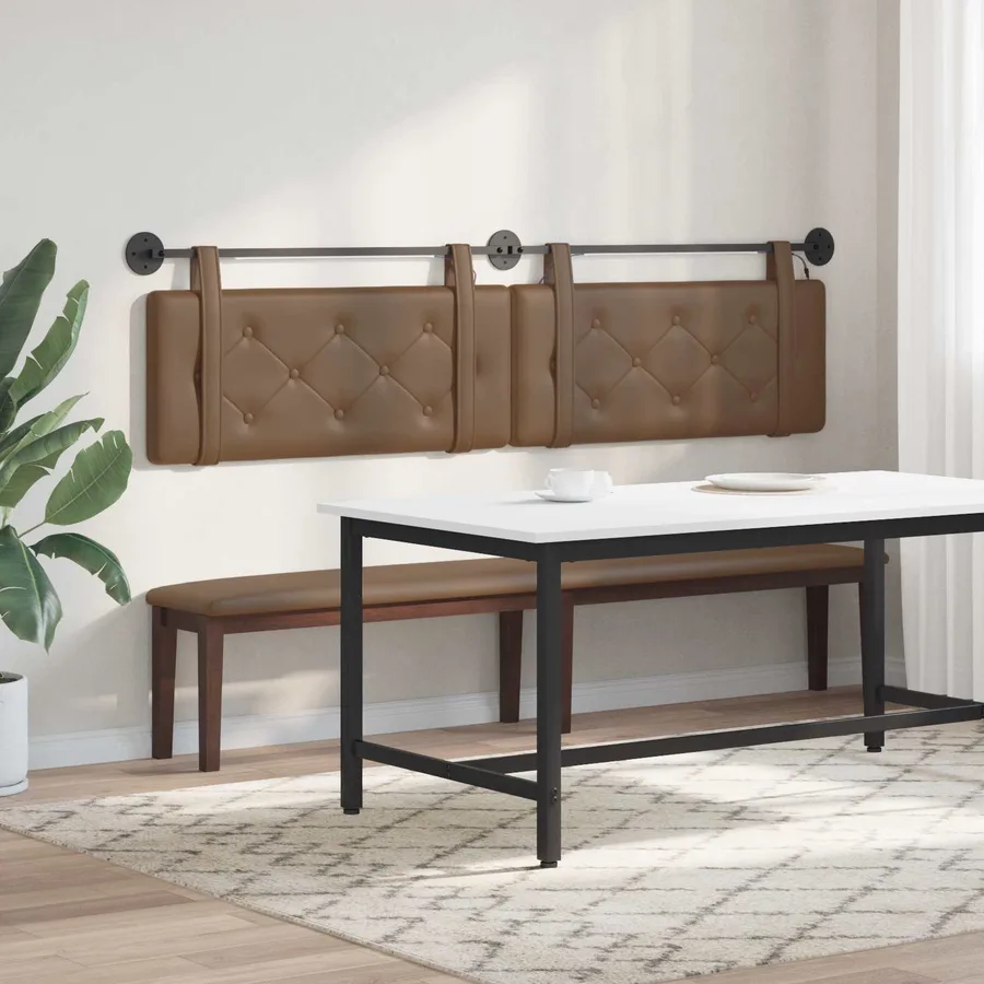 Tête de lit suspendue Avec lumière LED Cappuccino Simili cuir - 4