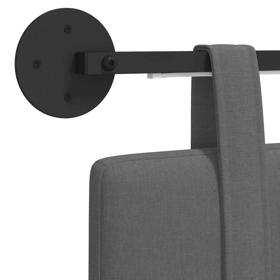 Tête de lit suspendue Avec lumière LED Gris foncé Tissu - 8