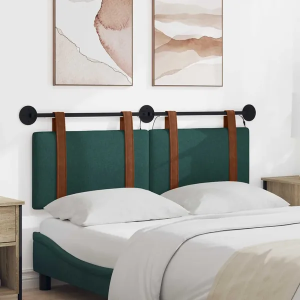 Tête de lit suspendue Avec lumière LED Vert foncé PU antique