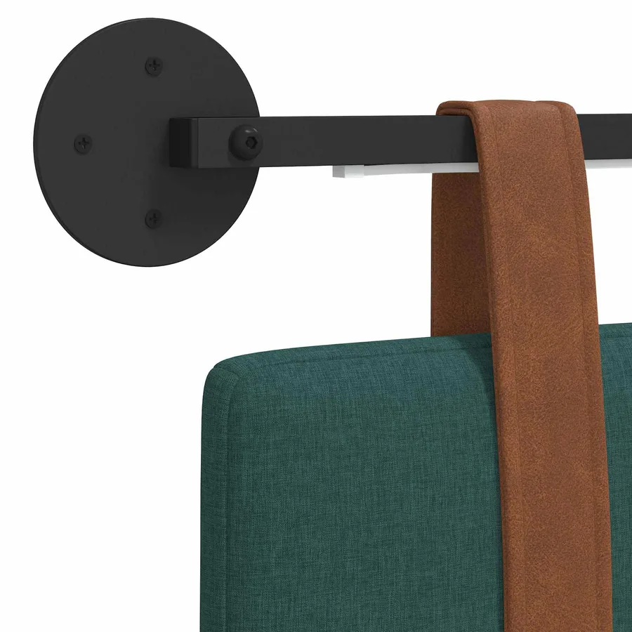 Tête de lit suspendue Avec lumière LED Vert foncé PU antique - 8