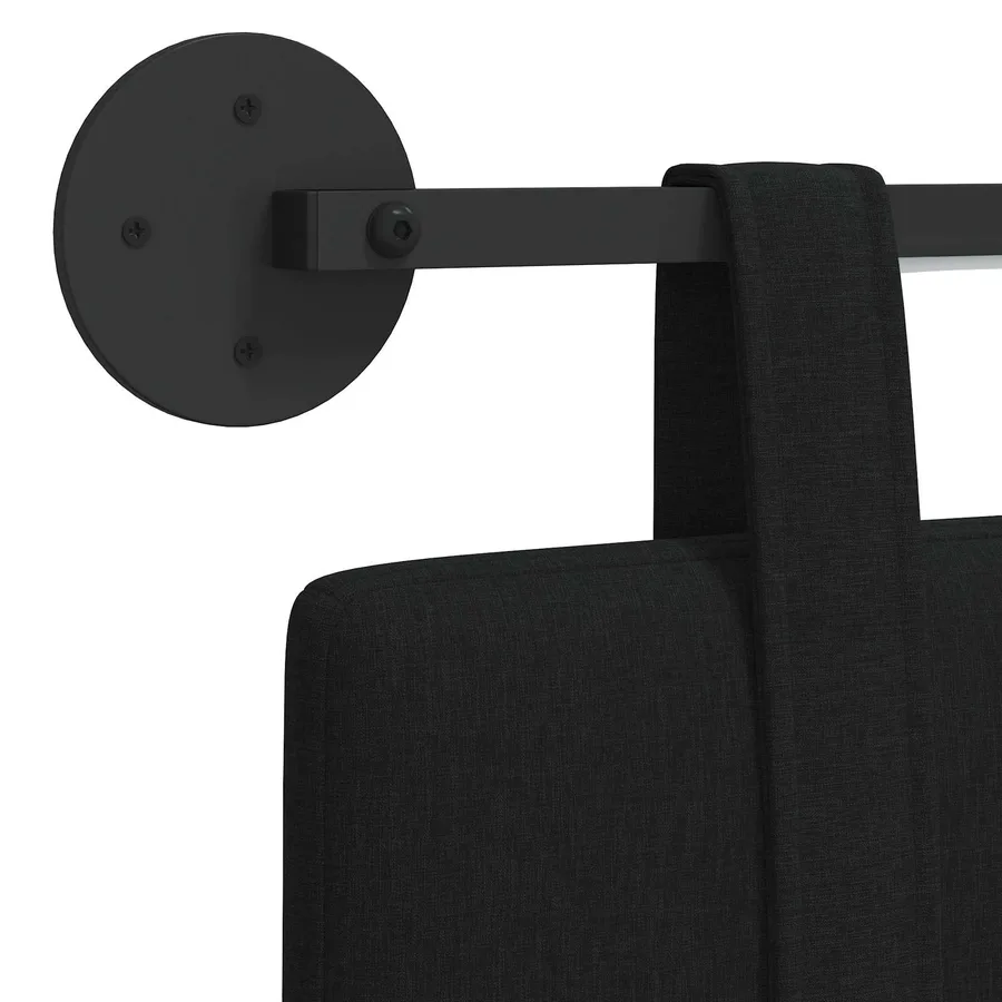 Tête de lit suspendue Avec lumière LED Noir Tissu - 8