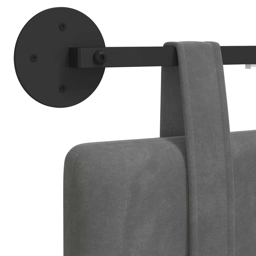 Tête de lit suspendue Avec lumière LED Gris foncé Velours - 8