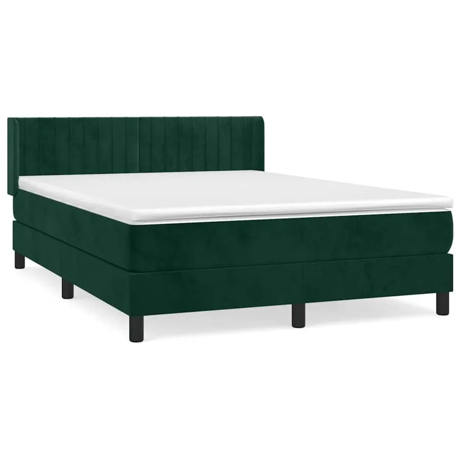 Sommier à lattes de lit et matelas Vert foncé 140x190cm Velours - 2