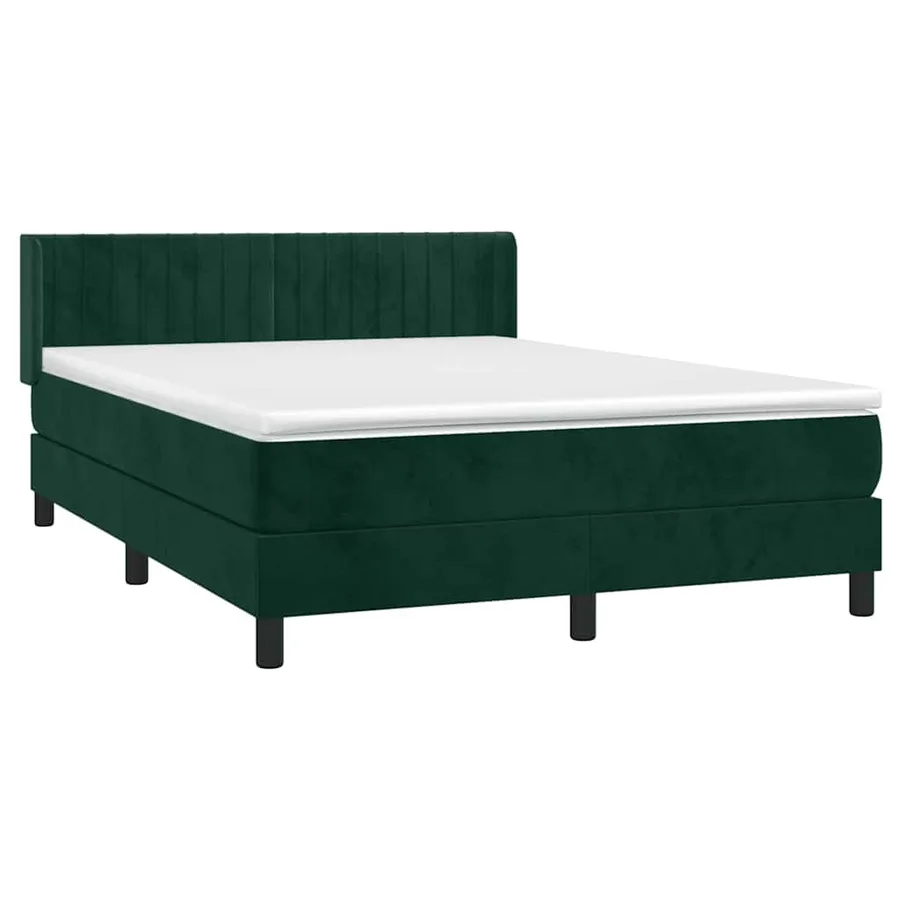 Sommier à lattes de lit et matelas Vert foncé 140x190cm Velours - 3