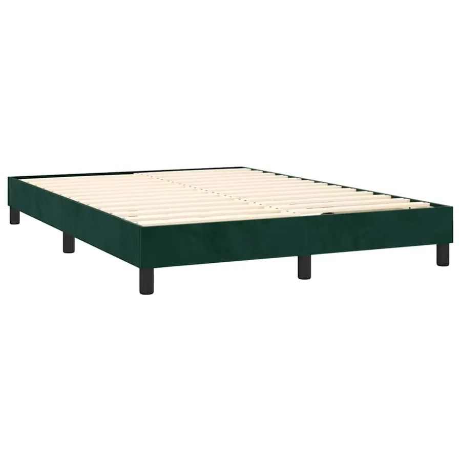 Sommier à lattes de lit et matelas Vert foncé 140x190cm Velours - 4