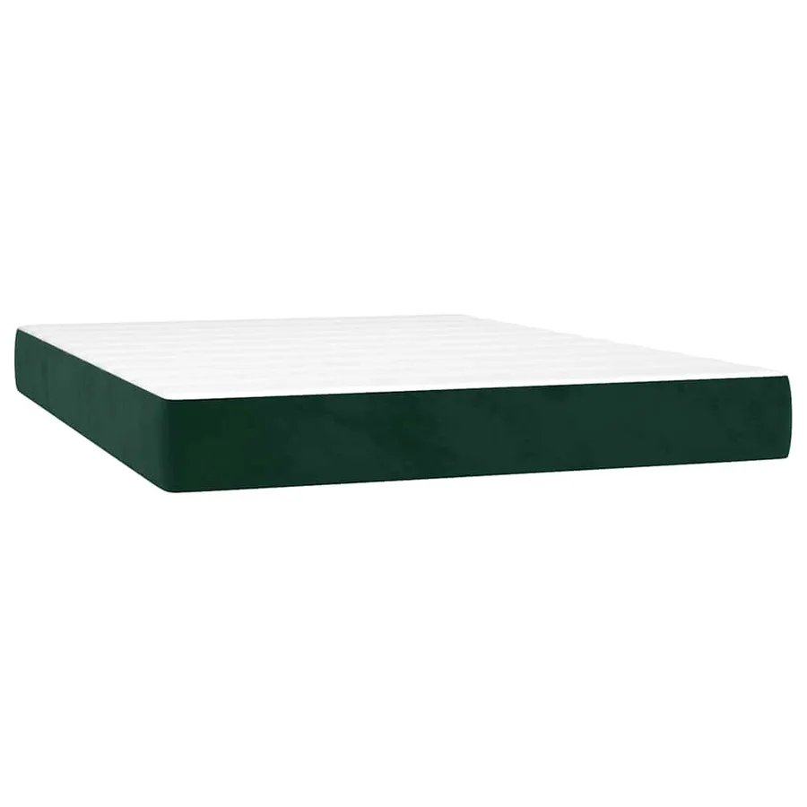 Sommier à lattes de lit et matelas Vert foncé 140x190cm Velours - 5