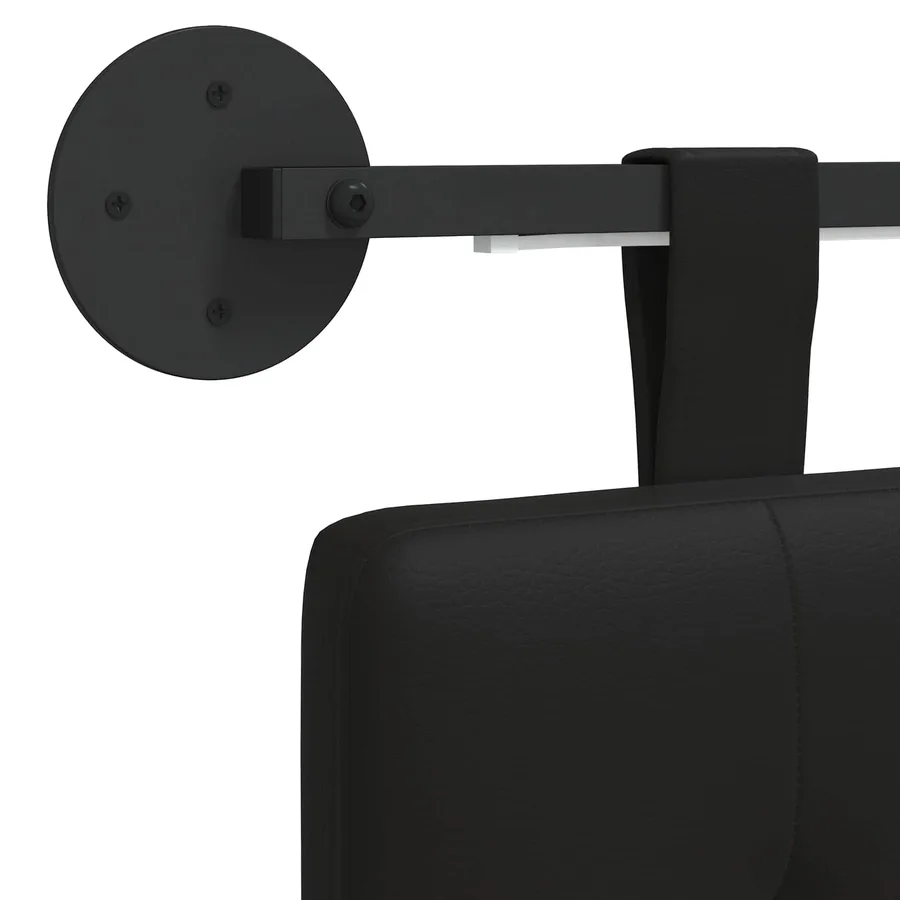 Tête de lit suspendue Avec lumière LED Noir Simili cuir - 10