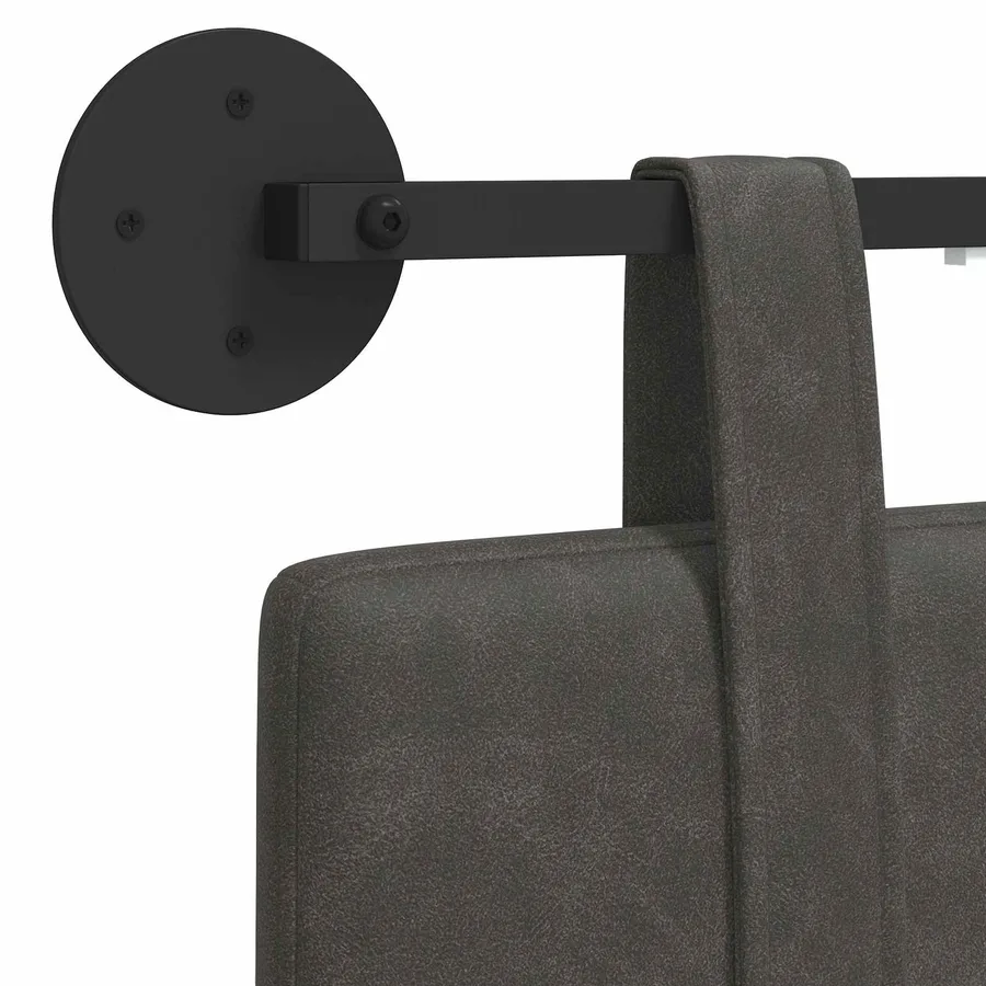 Tête de lit suspendue Avec lumière LED Noir PU antique - 8