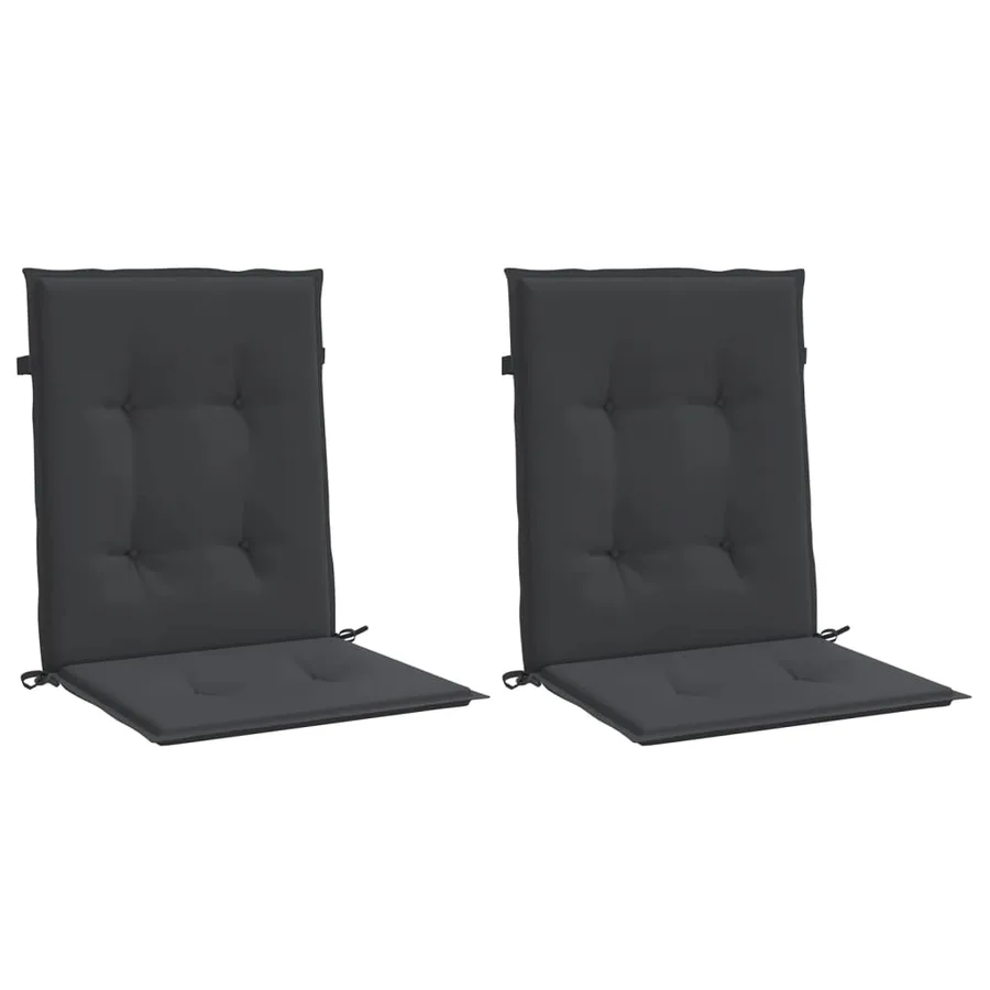 Coussins de chaise de jardin à dossier bas lot de 2 noir - 3