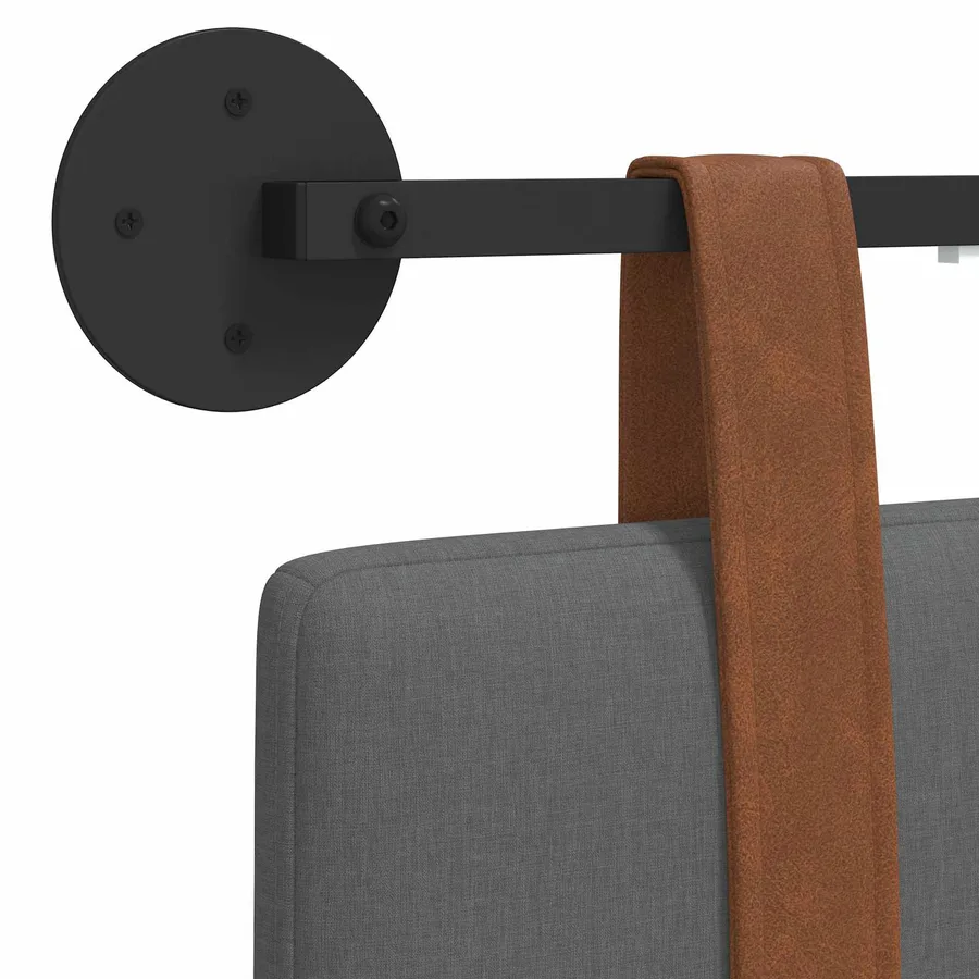 Tête de lit suspendue Avec lumière LED Gris foncé PU antique - 8